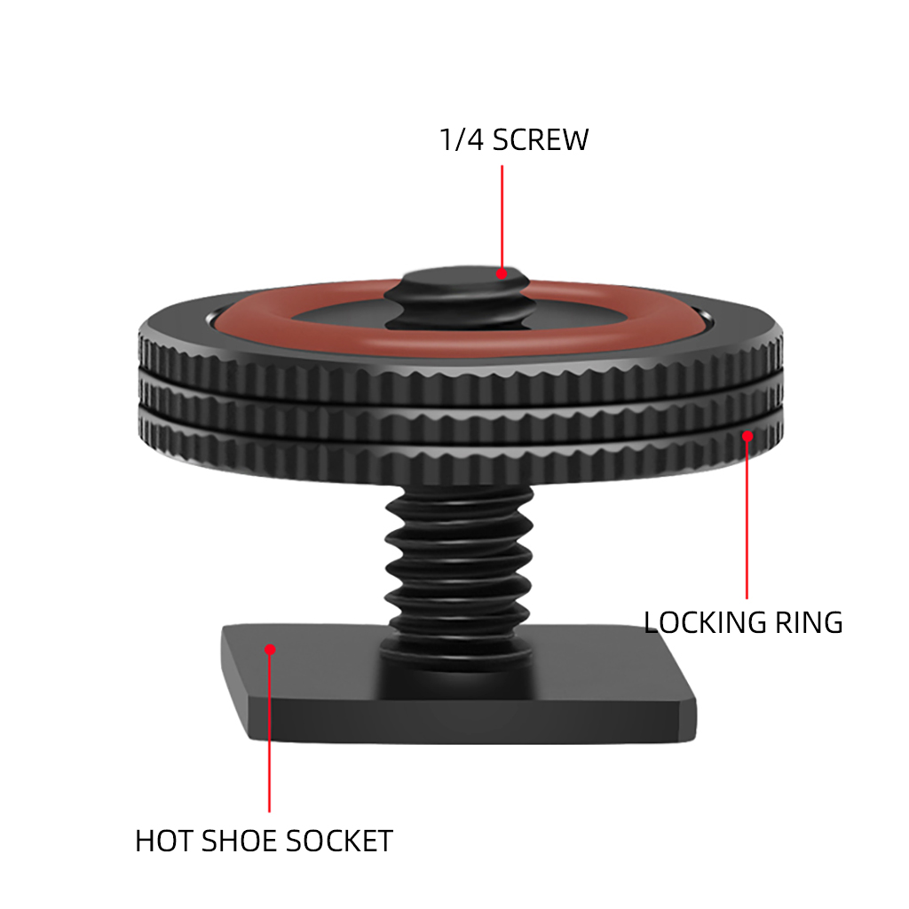 Adaptador de Base de montaje en Zapata fría y , tornillo de cabeza de trípode de 1/4 pulgadas, soporte de luz de Flash para cámara DSLR, monopié, soporte de Monitor de micrófono: Default Title