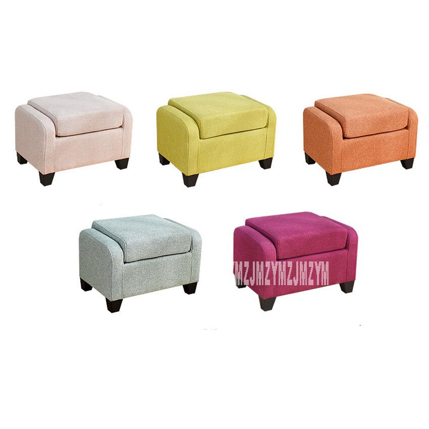 Modern Minimalist Square Stool Bedroom Shoe Stool Solid Wood Fabric Shoe Stool Home Low Stool Sofa Stool Living Room