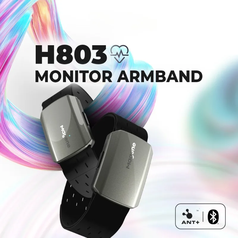 Magene monitor de frequência cardíaca, modo duplo, bluetooth, ant h803, sensor, braço, pulseira, fitness, batimento cardíaco, rastreador, exercício de saúde