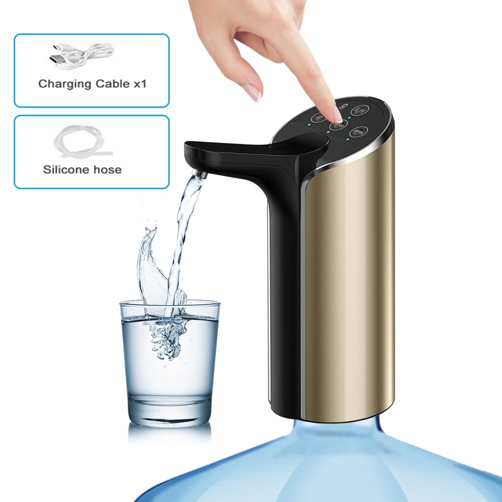 Household Automatic Electric Water Pump Button Dispenser Gallon Bottle Drinking Switch For Water Pumping Device 3 Gears1: glod