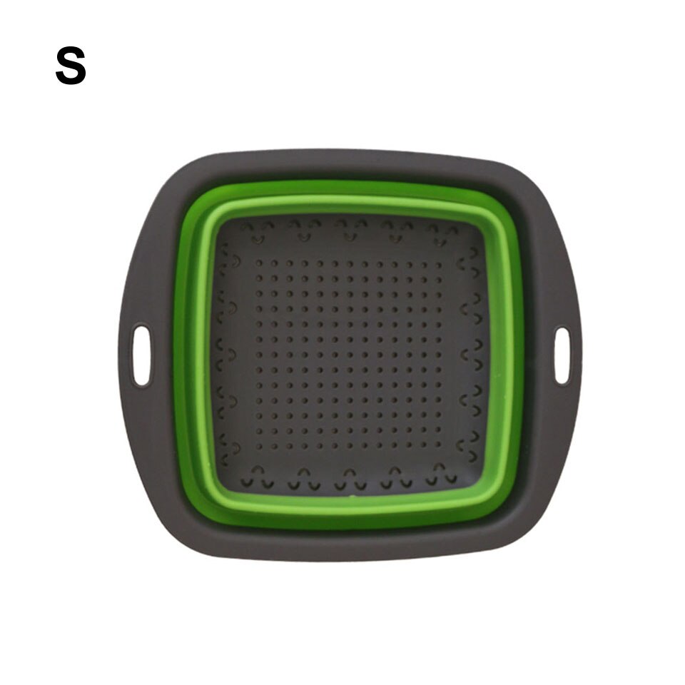 Passoire pliable passoire pliante pour drainer les légumes fruits cuisine Durable pliable trémie filtre panier: Green S