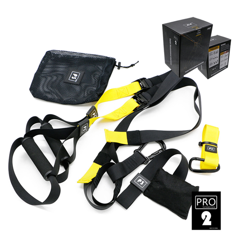 Hængende træningsstrop fitness suspension træningsbælte slynge body trainer modstandsbånd sæt fitness fitness udstyr: Gul / P3-1