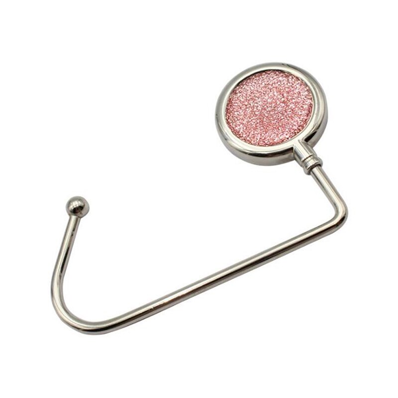 9 Colors Portable Metal Foldable Bag Purse Hook Handbag Hanger Purse Hook Handbag Holder Shell Bag Folding Table Hook 1 Pc: Pink