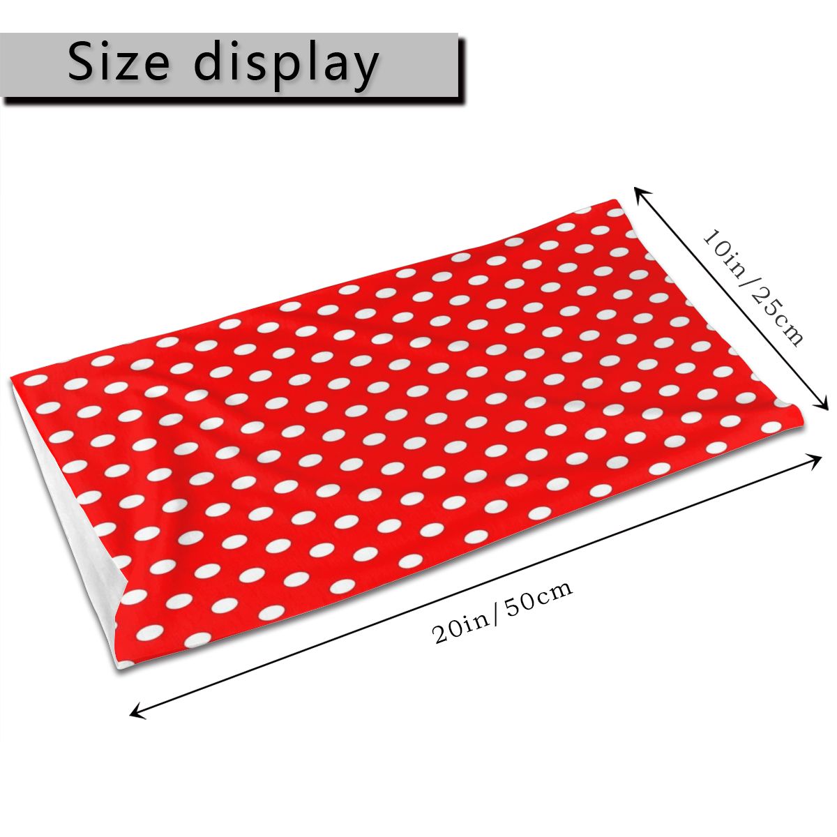 Solskydd halsduk ansiktsskydd polka dot vit på röd magisk ring hals halsduk huvudband multifunktionella bandana ansiktsskydd halsdukar