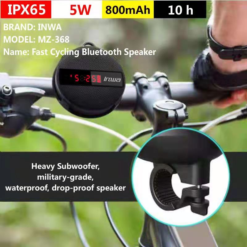 Smart Led Digitale Display Draadloze Fietsen Fiets Bluetooth Luidspreker Outdoor Draagbare Waterdichte Subwoofer Handsfree/Tf Card