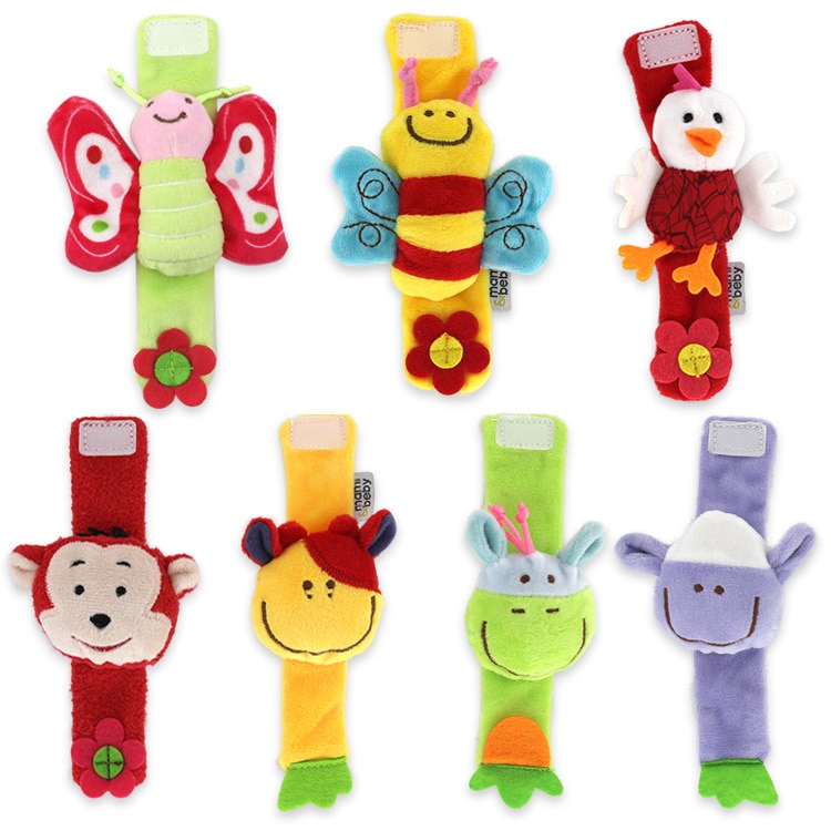 newbron hand bells animal modeling wrist rattling soft enlightenment intelligence baby toys BF53