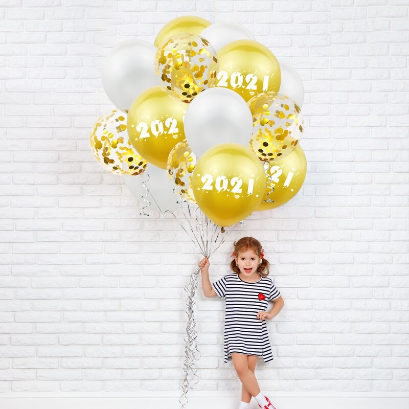 10/15 stk balloner 12 tommer lykkeligt årstal trykt latexballoner år tema fest dekoration balloner