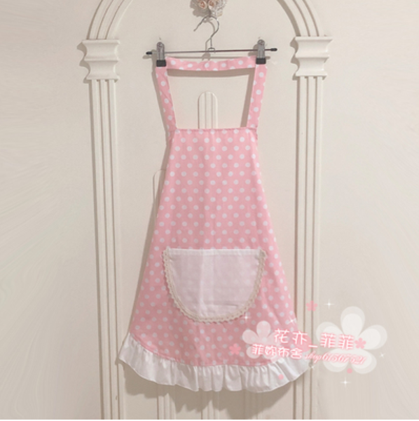 cotton cloth princess apron print floral cleaning apron kitchen aprons for women baking mats helper Sleeveless Apron: 02