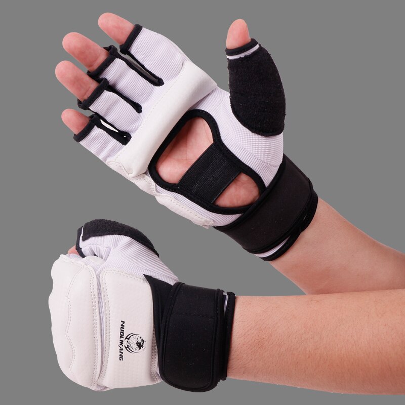 Kampsporthandskar barn vuxen taekwondo boxningssanda träningshandskar &amp; fotskyddsset halvfingerhandskar+fotskyddsset: Handskar / Xxl 180-190cm