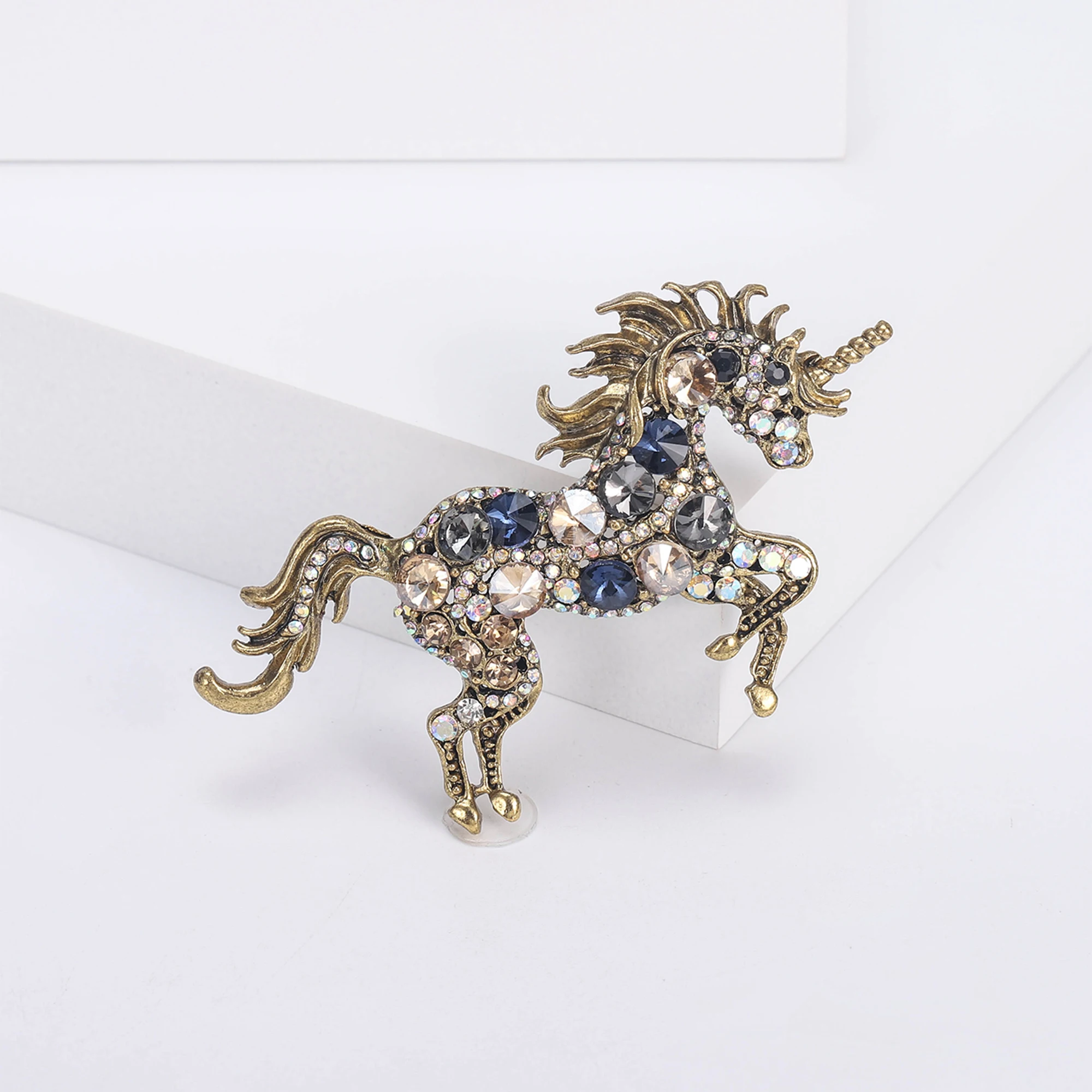 Strass-Einhorn-Broschen für Damen, unisex, Pferdeadeln, Büro, Party, Freund, , Schmuckzubehör