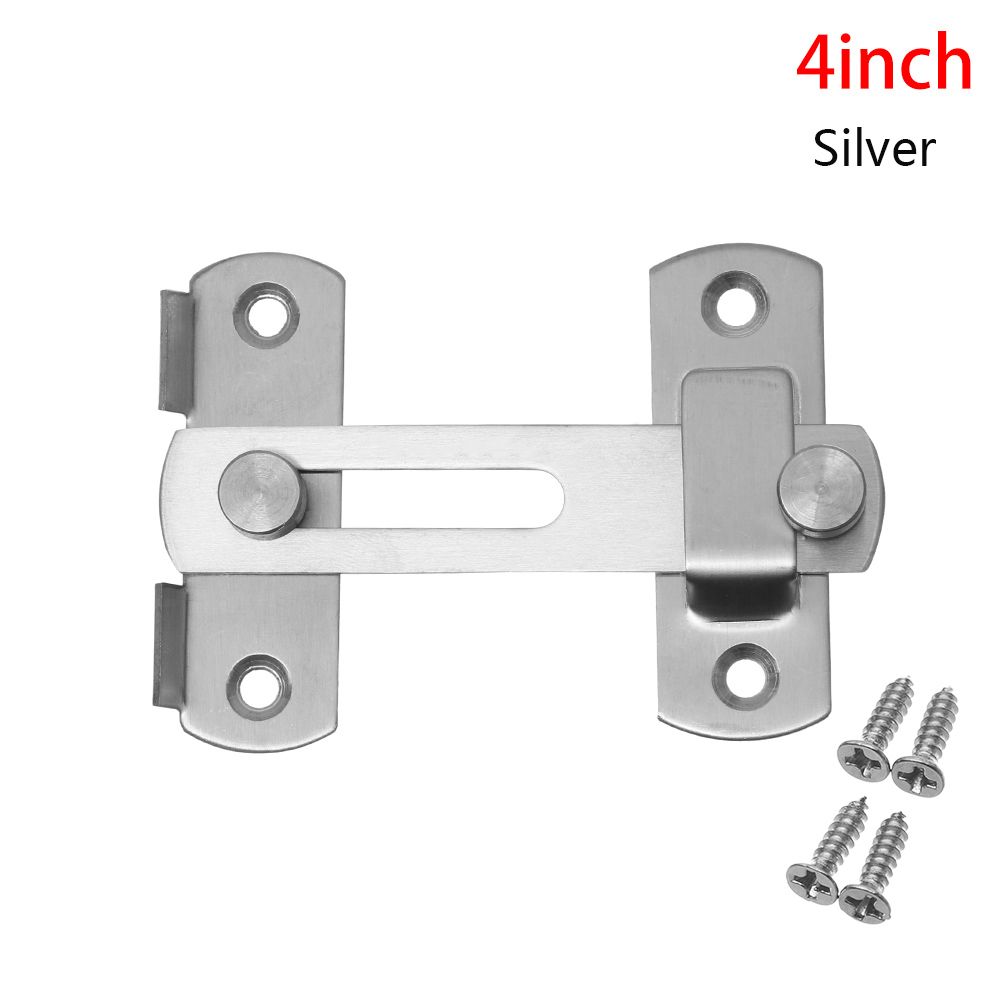 Stainless Steel Straight Lock Buckle Security Hasp Door Bolt Cabinet Catches Window Catch Lock Silent Gate Buckle Padlock Clasp: Greyish Brown