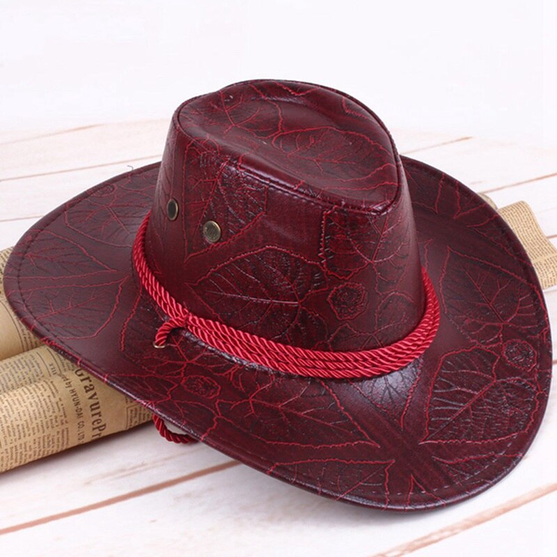 Mongolischen Grünland Hütte Leder Westlichen Hütte Western Cowboy Sonnenhut: HT1905BR