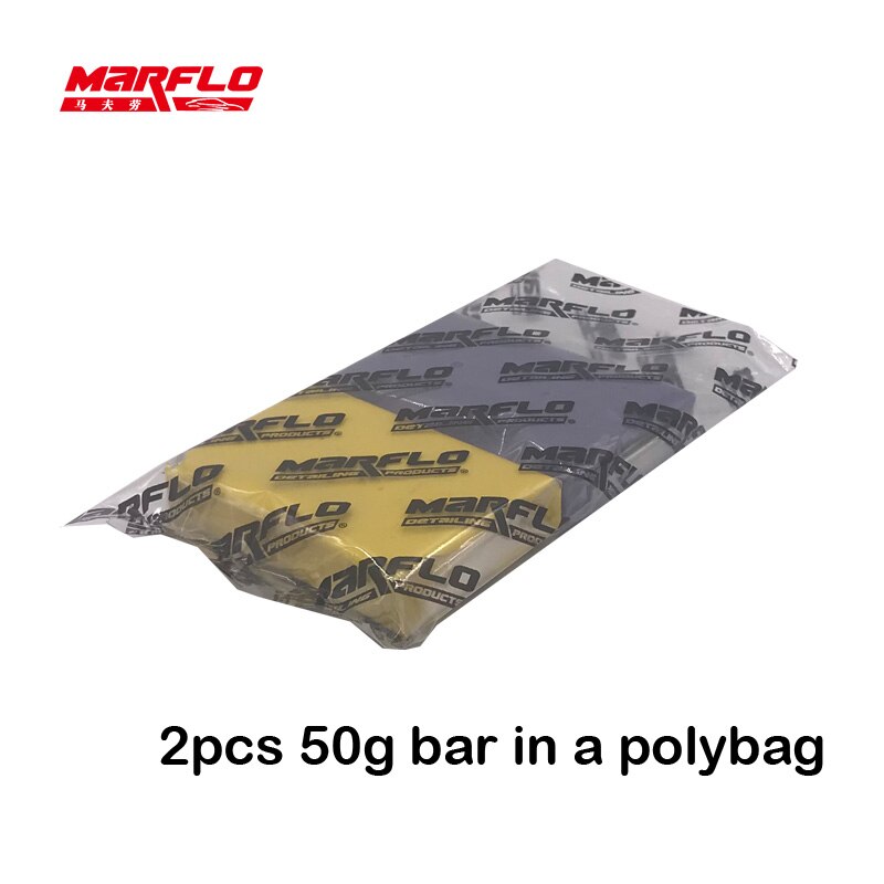 Marflo magic clay bar til bilvask 2 stk fin medium heavy grade clay bar til bilvask: Gul og lilla