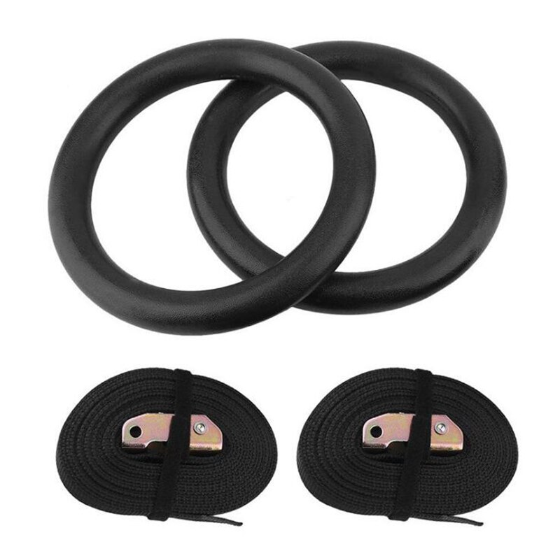 Wooden or ABS for choice 28mm Exercise Fitness Gymnastic Rings Gym Exercise Cross fit Pull Ups Muscle Ups Building Ring