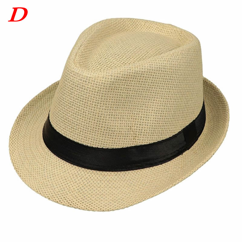 Enfants enfants été plage chapeau de paille jazz panama trilby fedora chapeau gangster casquette extérieur respirant chapeaux filles garçons chapeau de soleil  q1fe: D