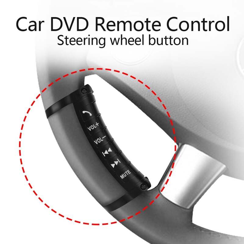 Universele Auto Stuurwiel Afstandsbediening Knop Multifunctionele Draadloze Bluetooth Controle Voor 2DIN Dvd-speler