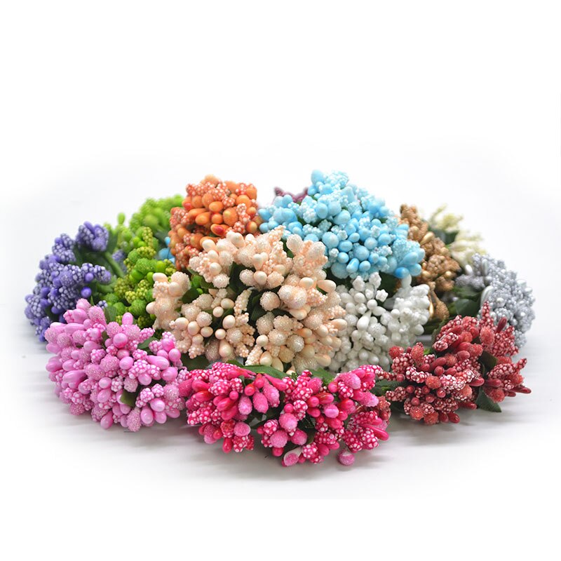 36Pcs Pearl Berry Artificial Stamen Flower For Wedding Home Decoration Artificial Pistil DIY Wreath Scrapbooking Craft Box