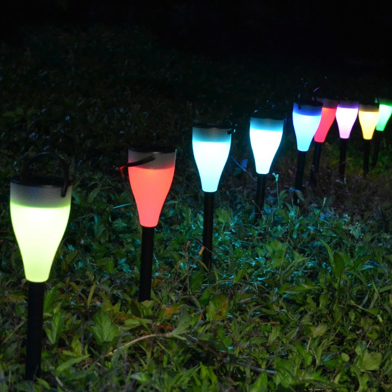 7 Kleuren Solar Gazon Lamp Outdoor Plug-In Tuin Decoratieve Lamp Landschap Licht Waterdicht Licht Controle Inductie Licht