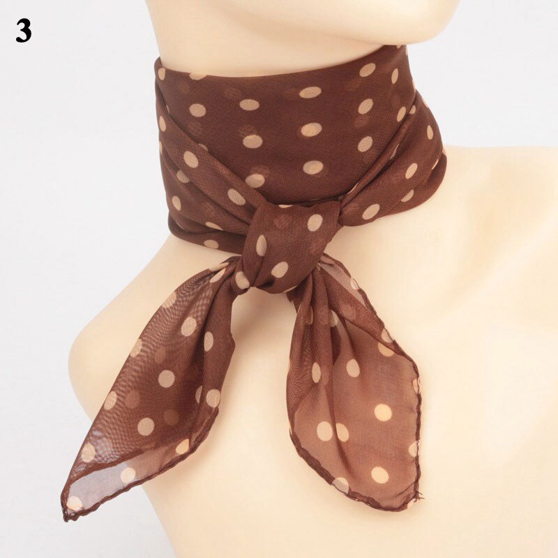 Foulard en mousseline de soie 65x65cm, carré, à pois, à la , pour femmes, châles, cravates, bandes, châles: 3