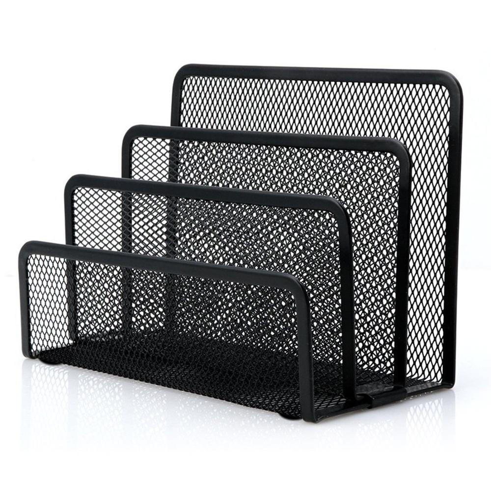 MyLifeUNIT Desk Mail Organizer 3 Compartment Mesh Letter Holder Office Desk File Organizer Desktop Paper Storage Rack