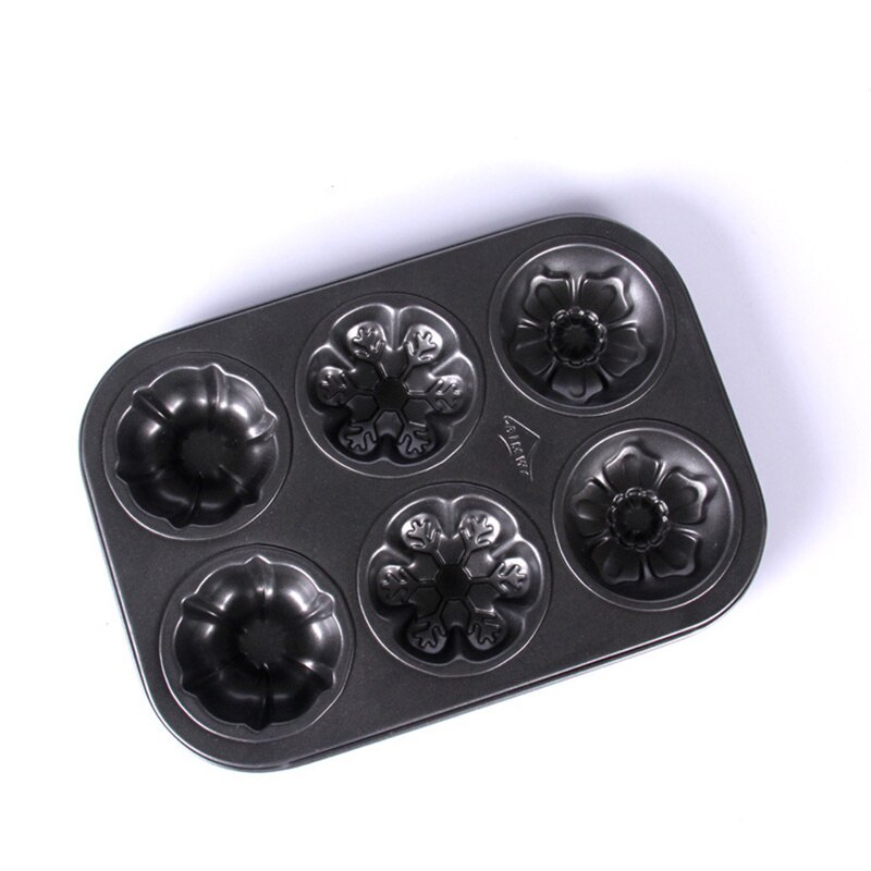 Bandeja para hornear molde de pastel de 6 cavidades, moldes de acero al carbono antiadherentes para pasteles, magdalenas, muffin, pastel de café, pudín y jabón: multiple styles