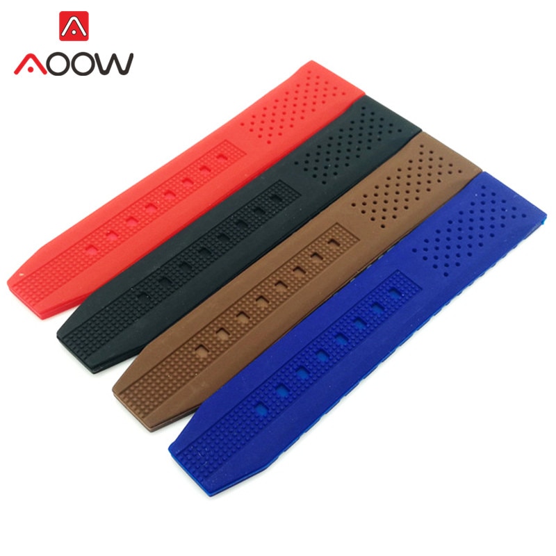 Universal silikon sportsrem klokkereim 18mm 20mm 22mm 24mm vanntett gummi erstatning armbånd bånd belte klokke tilbehør