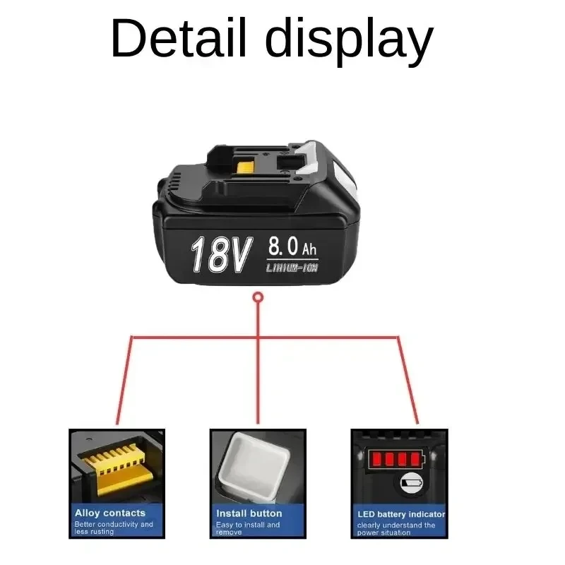 100%  originale makita 6ah/8ah/12ah for makita 18v batteri  bl1830b bl1850b bl1850 bl1840 bl1860 bl1815 erstatnings litiumbatteri