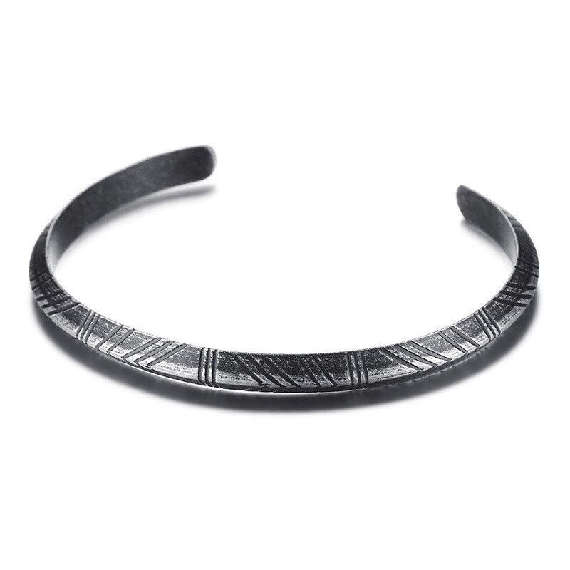 Modyle Men's Viking Cuff Bracelet Bangle Retro Tone Stainless Steel Pulseira Female Male Street Ceremony Unisex Jewelry