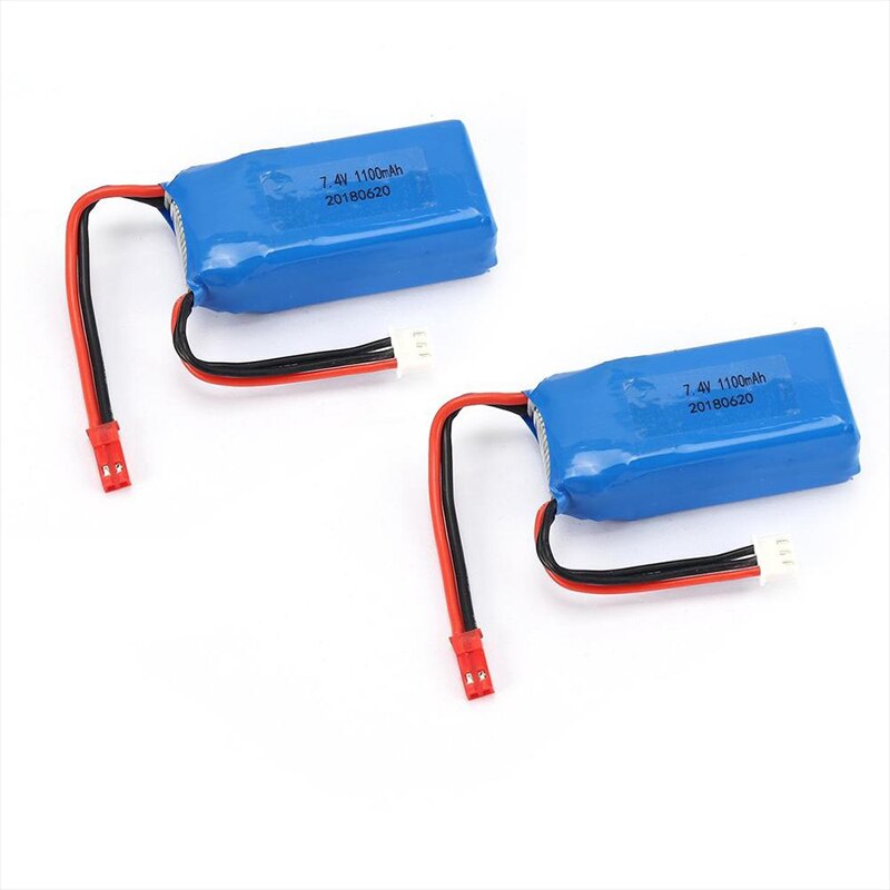 2Pcs Power 7.4V 1100mAh 25C 2S Lipo Battery +JST Plug for WLtoys A949 A959 A979 A969 car and other rc models