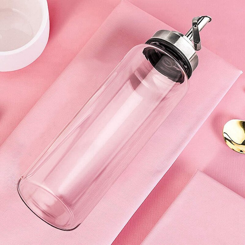 Hoge Borosilicaat Hittebestendig, Olie-Lekkage, light-Proof Huishouden Keuken Olieman Keuken Dispenser Fles 500Ml Roze