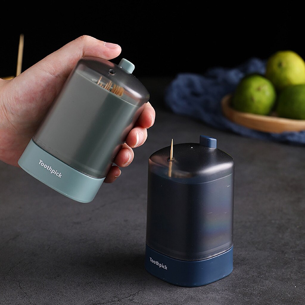 Automatic Pop-up Toothpick Box Portable Pop-up Toothpick Holder Container for Restaurant Kitchen Toothpicks Dispenser#w