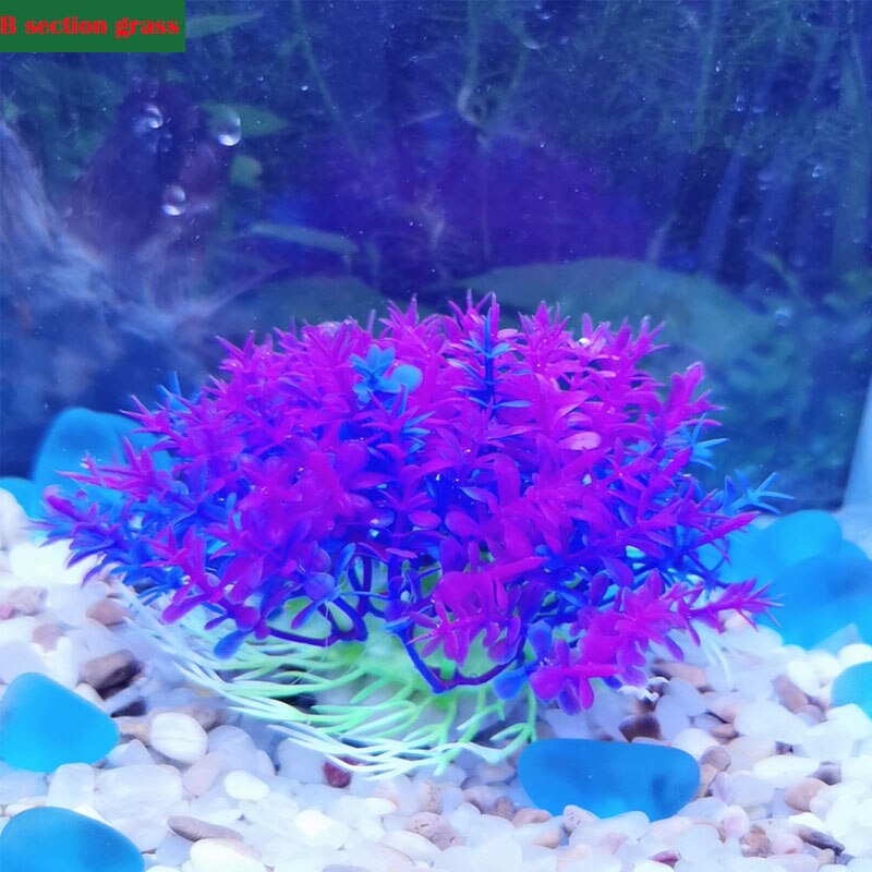 Plante aquatique sous-marine violette et verte, décor d&#39;aquarium pour la maison, Simulation d&#39;aménagement paysager, accessoires pour animaux de compagnie