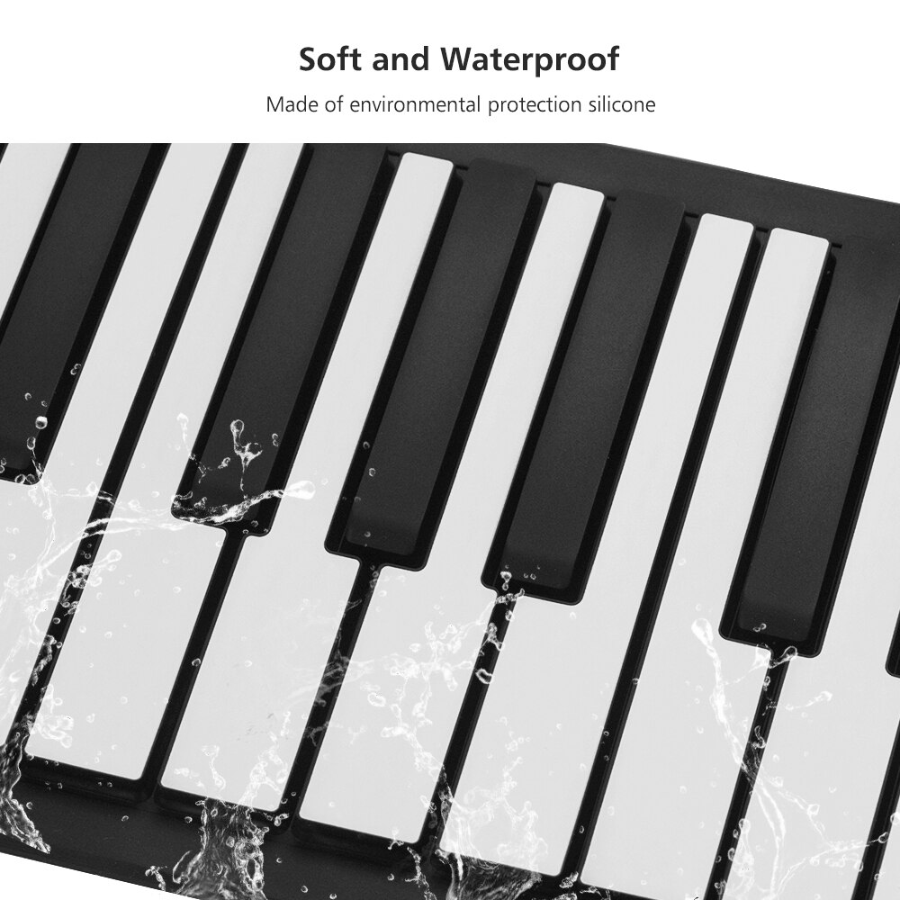 Piano eléctrico portátil con 88 teclas enrolladas, teclado Digital multifunción, altavoz incorporado, batería de litio recargable