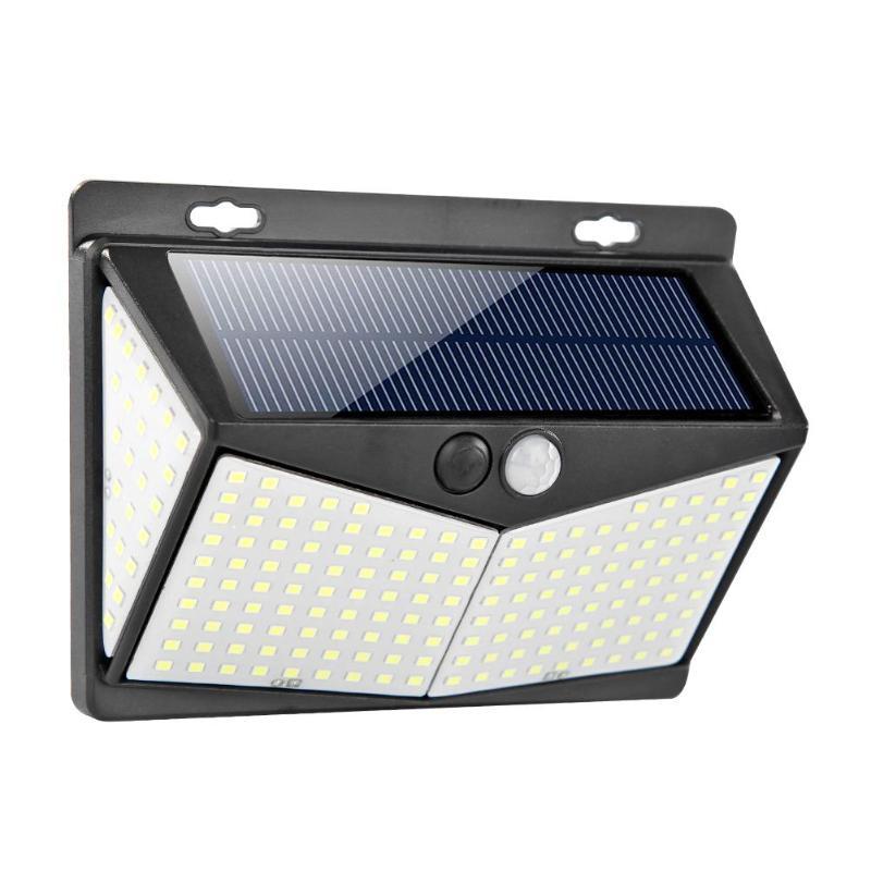Solar buitenlamp met 74 leds, wandlamp met pir-bewegingssensor, tuinlamp op zonne-energie, waterdicht, energiebesparend, straatverlichting: 208 led