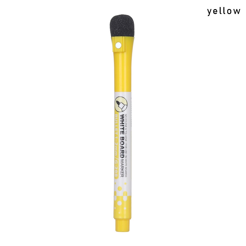 1 PC Löschbaren Magnetische Whiteboard Stift Trockenen Weiß Gremium Marker Magnet Radiergummi Büro Schule Liefert 8 farben Erhältlich: Gelb