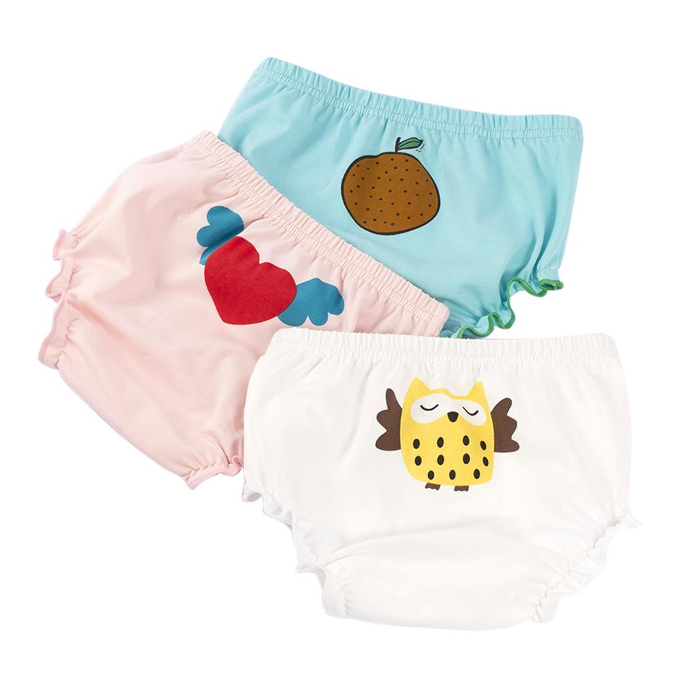 3pcs/set Baby Girls Cotton Disper Cotton Panties Bloomers Underpants Newborn Toddler Kid Underwears: B / XS 80