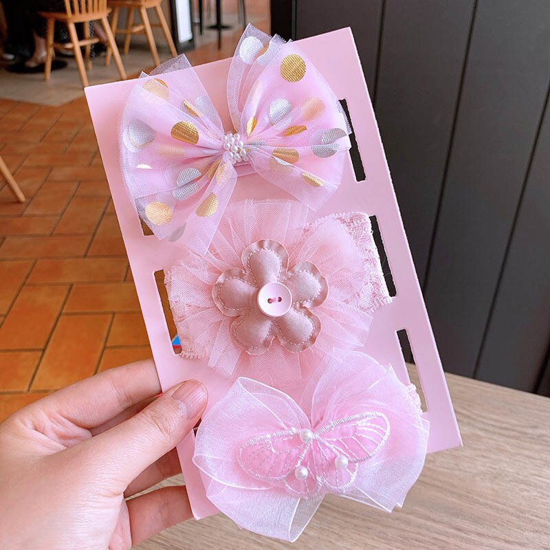 3 stk/sett nydelige blonder blomster baby pannebånd sløyfe prinsesse baby jente pannebånd spedbarn småbarn hårbånd baby hår tilbehør: Stil 9 sett