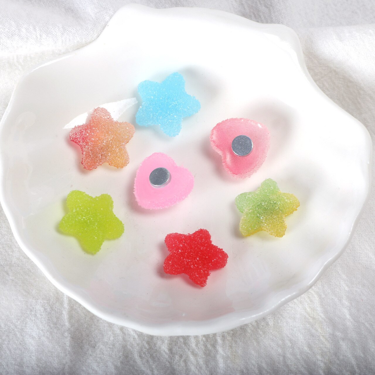 Pâte magnétique en résine pour réfrigérateur, 6 pièces, pour fruits, bonbons, accessoires créatifs pour la maison, Simulation, pâte magnétique pour aliments