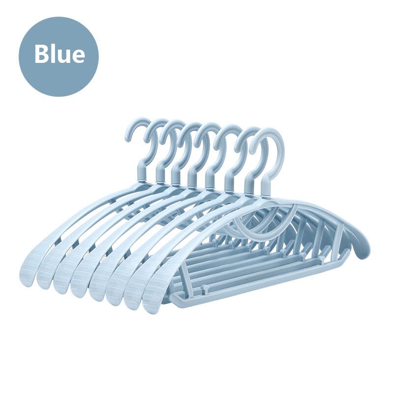 Set de 10 unidades de perchas de plástico gruesas de hombros anchos para ropa, Perchero de almacenamiento para abrigos, organizador de guardarropa antideslizante para adultos: Azul