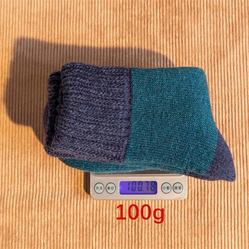 5pairs Winter Socks Stitching Color Trend Men&#39;s Super Thick Solid Loop Warm Socks Wool Socks Cold Snow Socks Large Size38-46