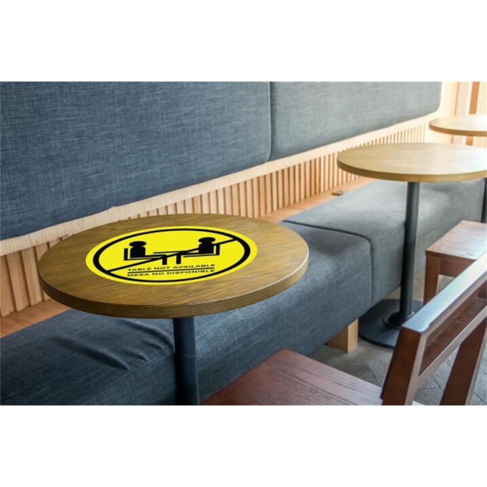 12" Pre-printed Floor Decal for Social Distancing, 6 Feet Apart Message - Circle