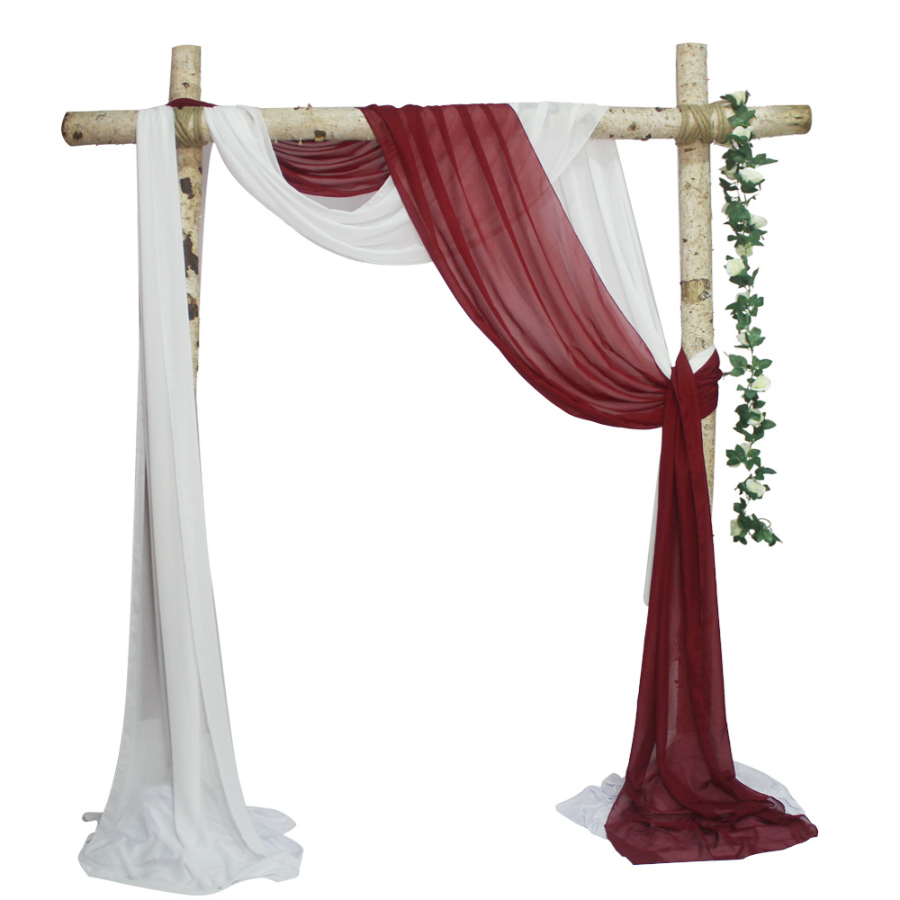 20FT Hochzeit Arch Drapieren Chiffon für Fotografie Chiffon Hochzeit Vorhänge Chiffon Stoff Kulissen Für Wohnzimmer: 2pcs--C
