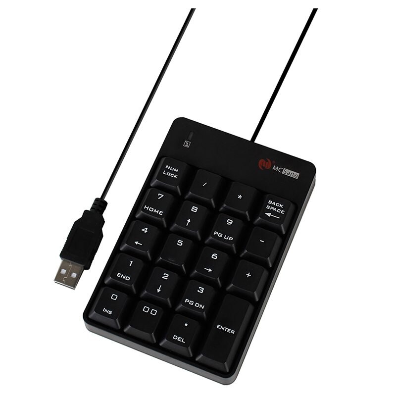 Wired Numeric Keypad 19-Key Mini-Laptop Notebook Business Home Banking Accounting Keyboard