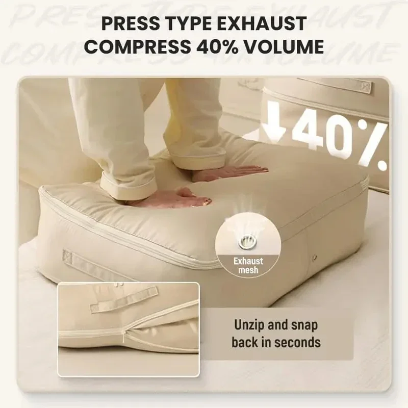 Sac de rangement à Compression anti-poussière, sac de rangement de grande capacité, résistant à l'humidité pour vêtements, couette, sac mobile, organisateur d'auto-Compression