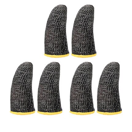 2 Stuks Vinger Handschoenen Zweet Proof Niet-Kras Ademend Gevoelige Touch Screen Gaming Vinger Babybedjes Sleeve Cover Voor Mobiele game: 3 Pairs