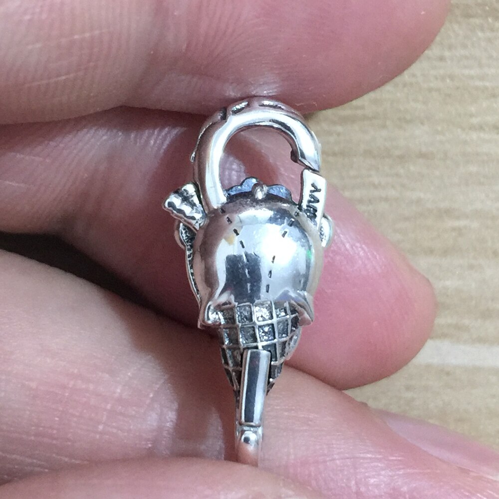 Mistel 925 Sterling Silber Bär Eis Schließe Sperre Europäischen Schmuck