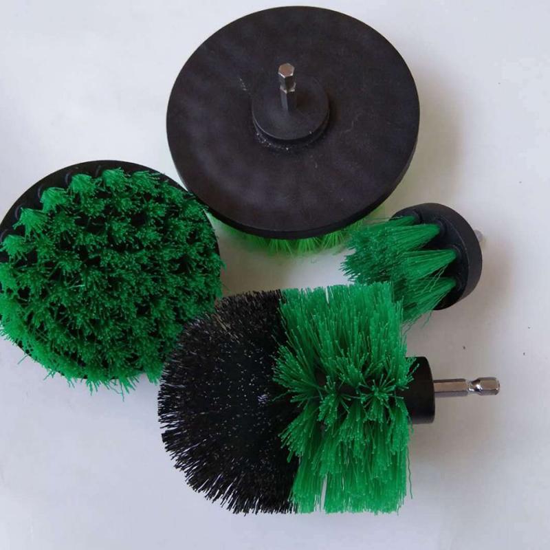 4 Pcs/Set Electric Drill Brush Power Scrubber Brush Drill Clean for Tub Shower Bathroom Surfaces Tile Grout Scrub Cleaning Tool: Green