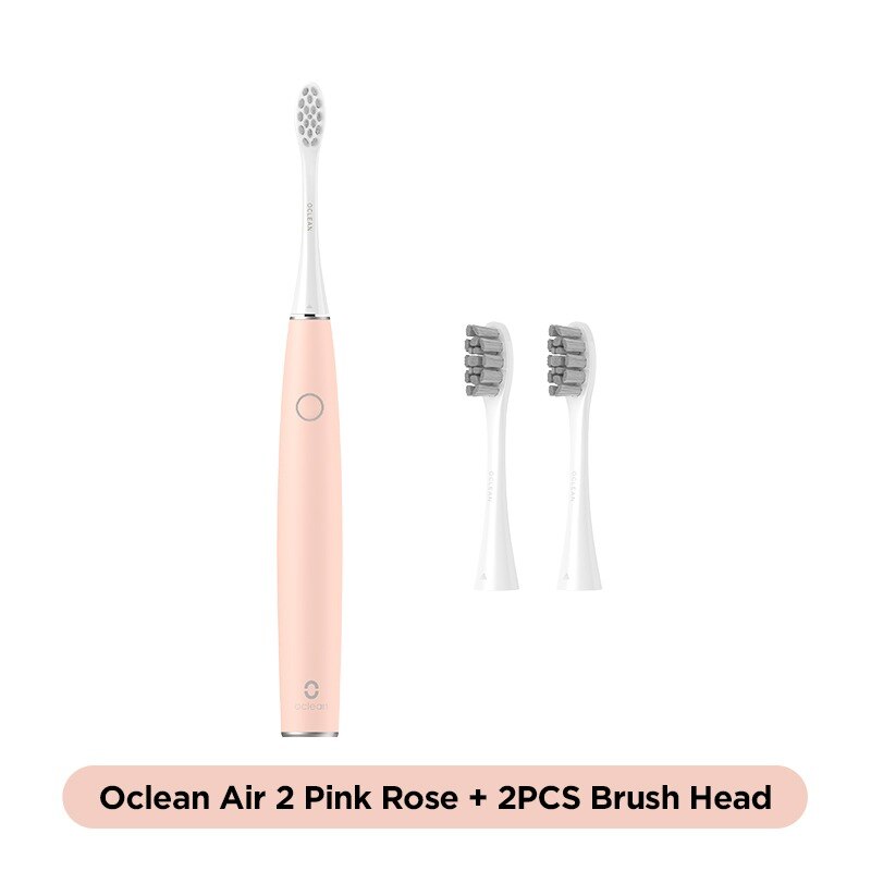 Oclean-cepillo de dientes eléctrico inteligente Air 2, dispositivo de limpieza dental sónico, carga rápida, IPX7, sin ruido, los últimos 40 días: Pink n 2PCS head