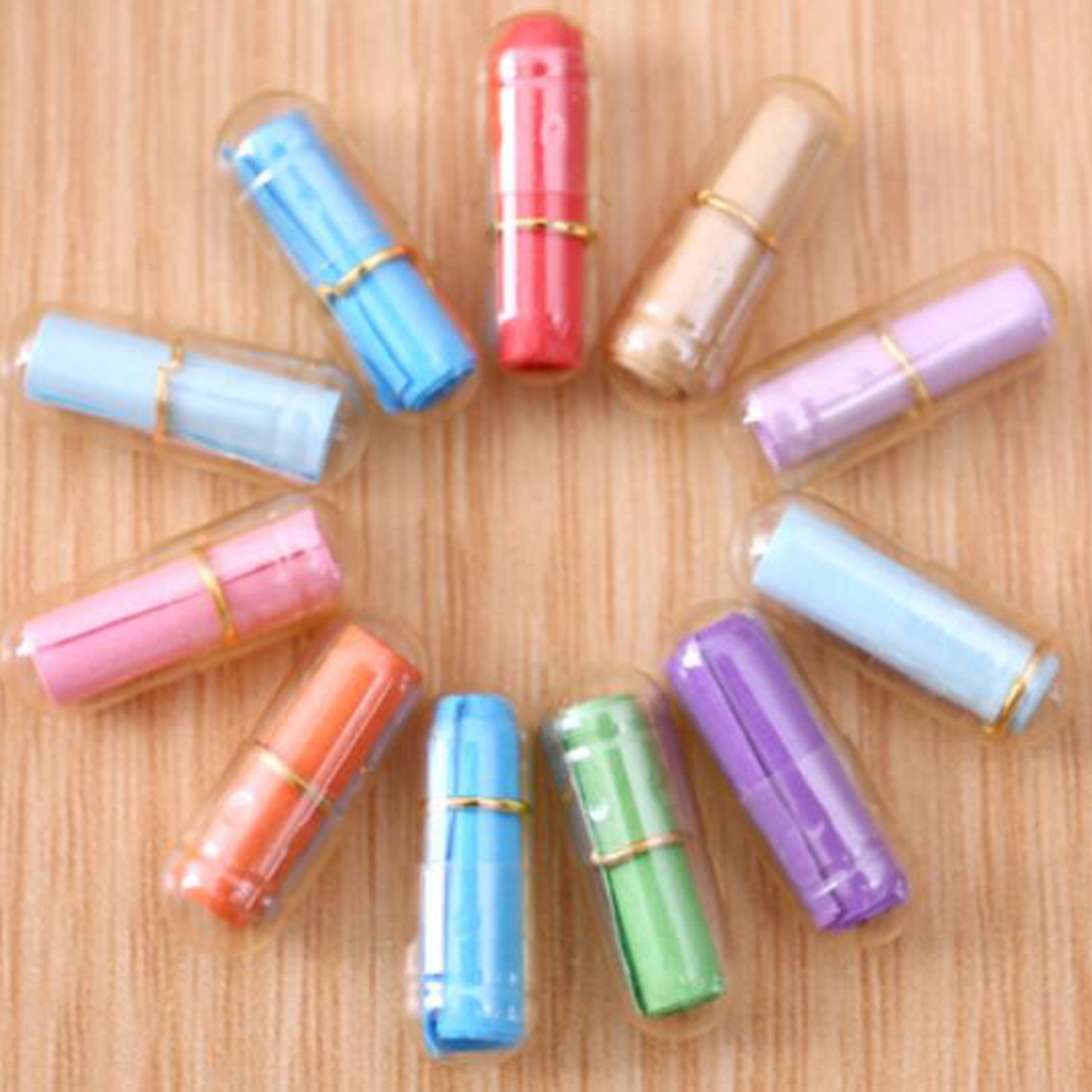 Capsule Message en bouteille 50 pièces/lot | Mignon, lettre pilule d'amour, Mini bouteille de souhait couleur claire