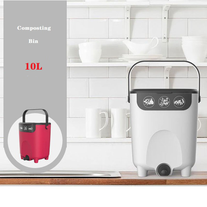 10L Compost Bin Composting Bucket Courtyard Garbage Bin Deciduous Leaf Collection Kitchen Waste Fermentation Box Organic